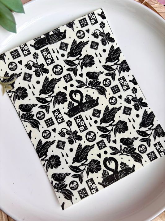 B&W Birds Transfer Paper
