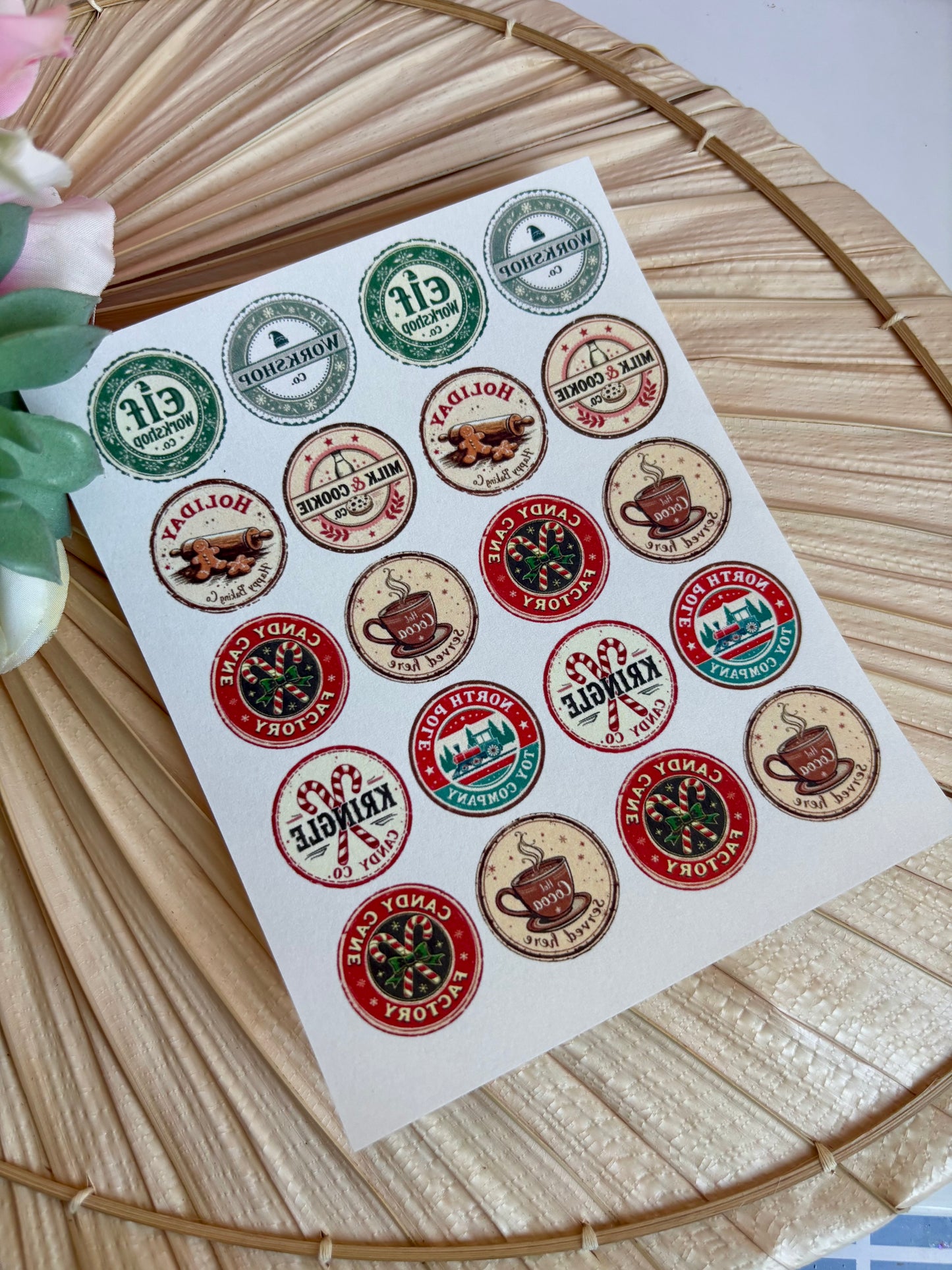 Xmas Circle Seal Transfer Paper