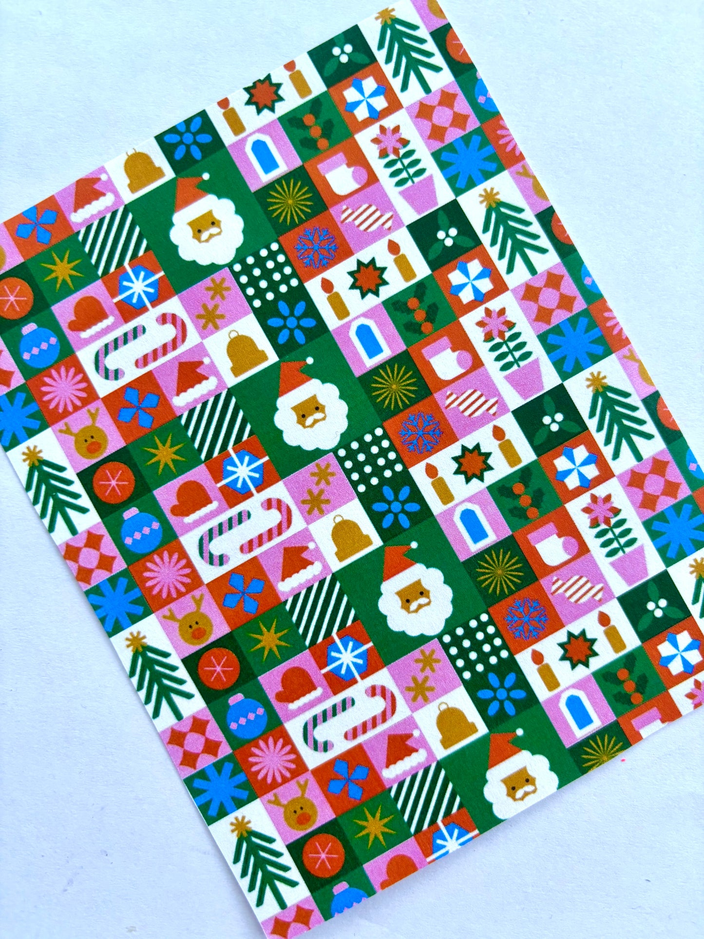 Xmas Checks Pink Transfer Paper