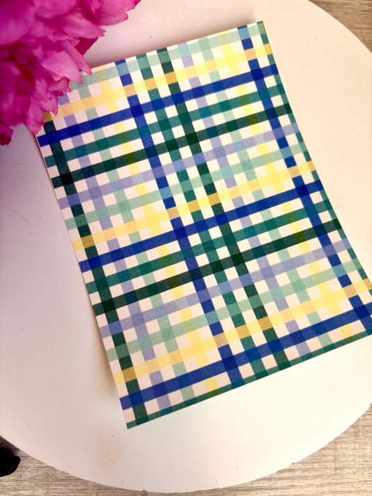 Blue Plaid Transfer Paper