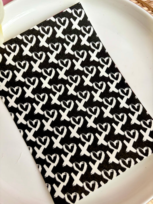 B&W Heart X Transfer Paper