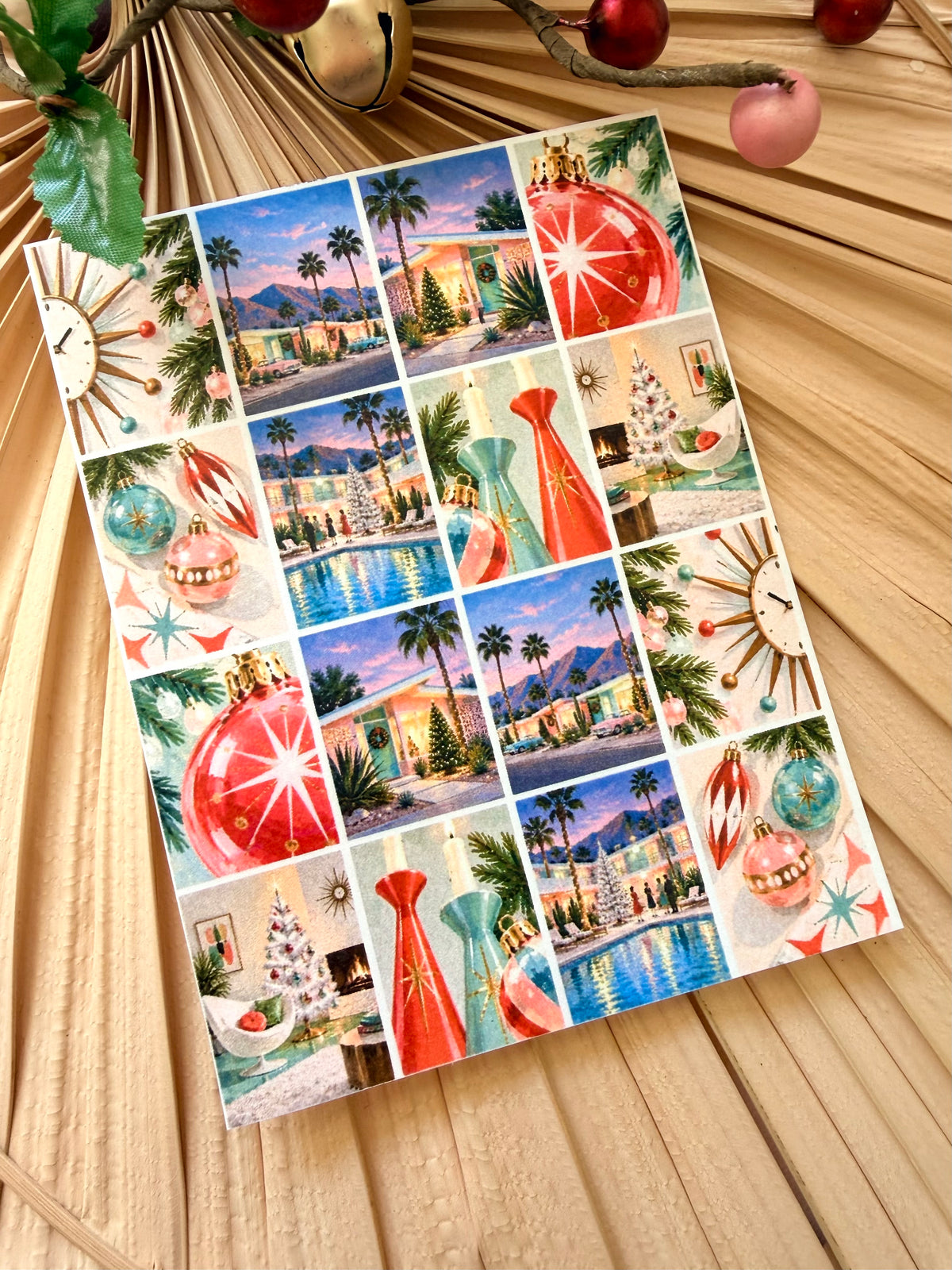 Mid Century Holiday Tile Transfer Paper