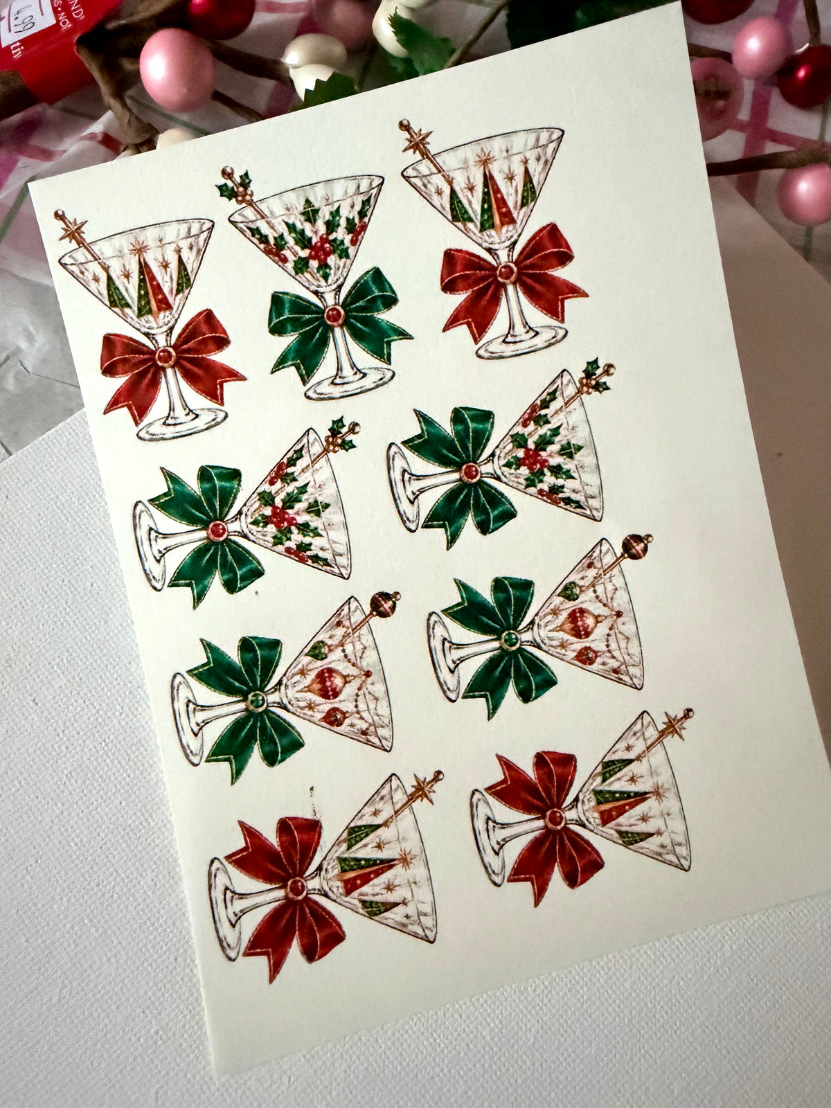 Holiday Martini Transfer Paper