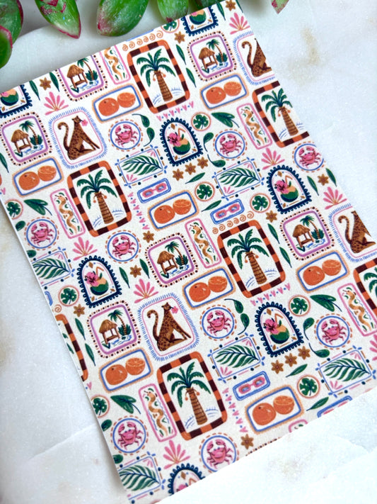 Leopard Palm Motif Transfer Paper