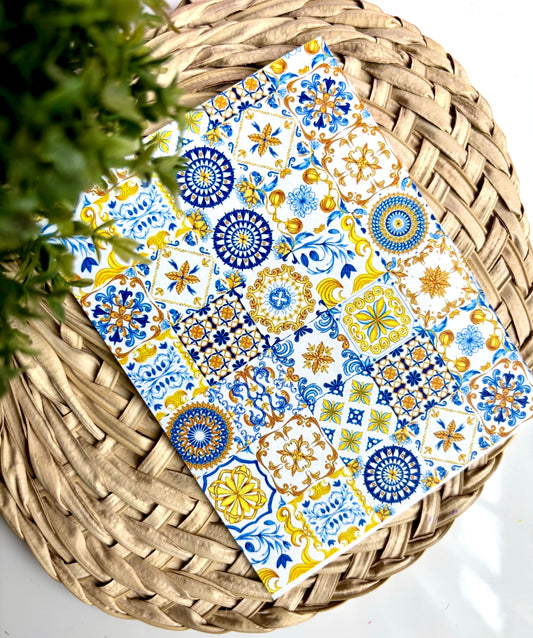 Yellow & Blue Tile Transfer Paper
