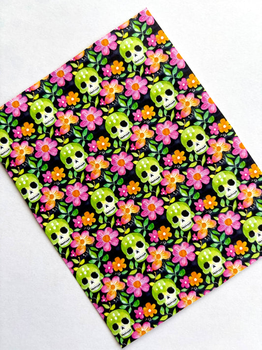 Neon Skulls & Flowers Transfer Paper