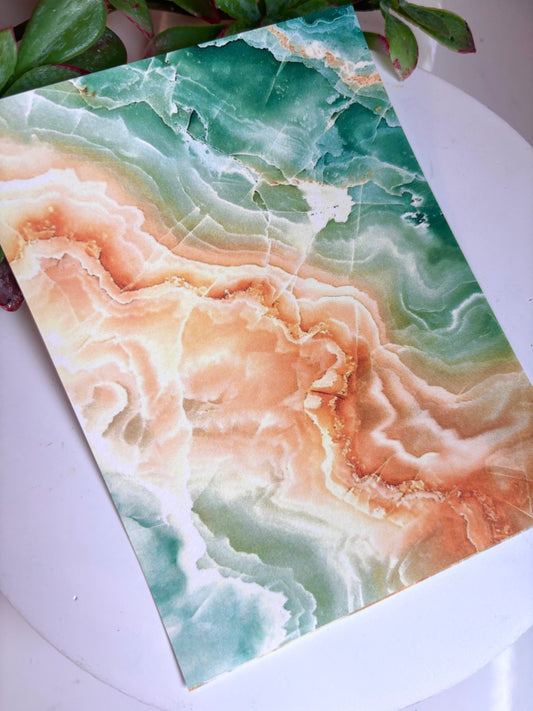 Green Peachy Agate Transfer Paper