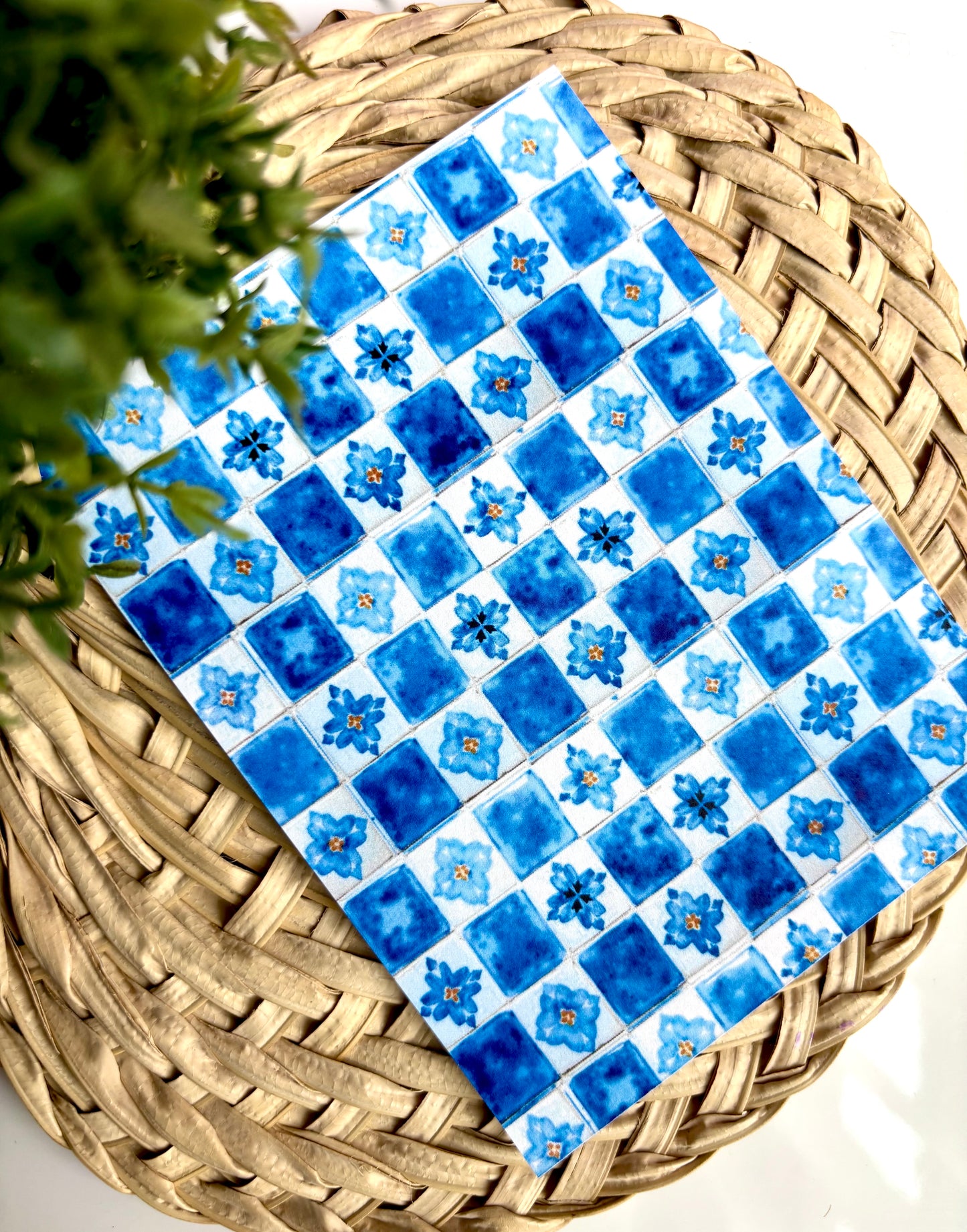 Bright Blue Tile Transfer Paper