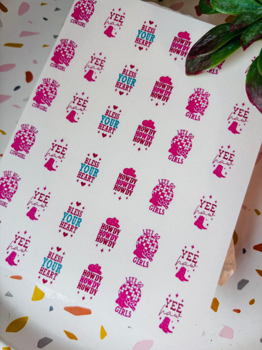 Cowgirl Saying Transfer Paper