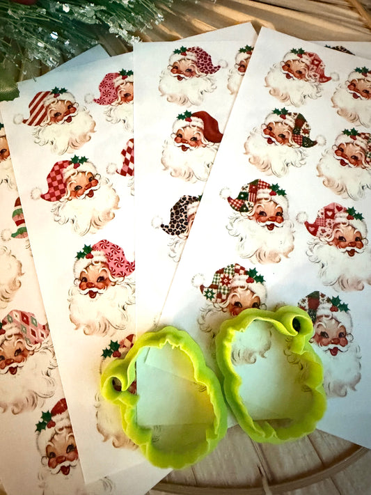 Santa with a Twist Transfers & Fitted Cutters Set