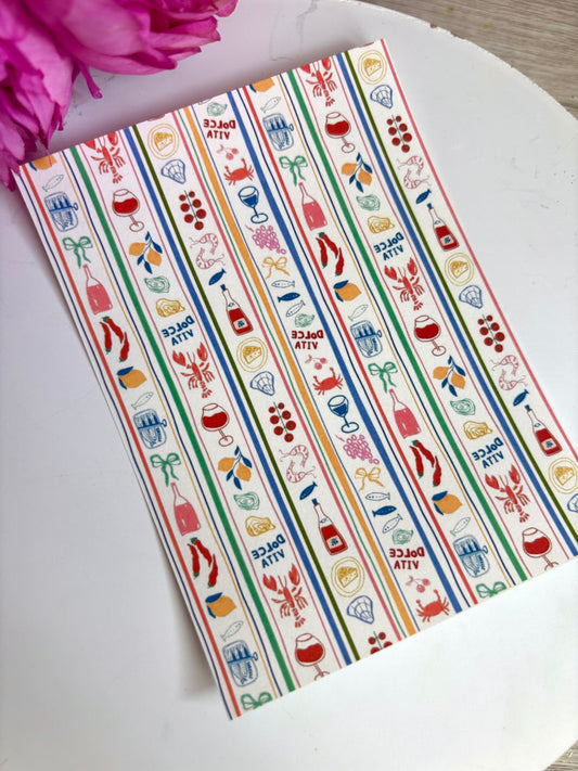 Vertical Picnic Transfer Paper