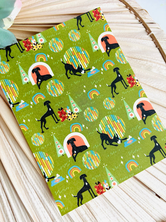 Green Doggie Transfer Paper