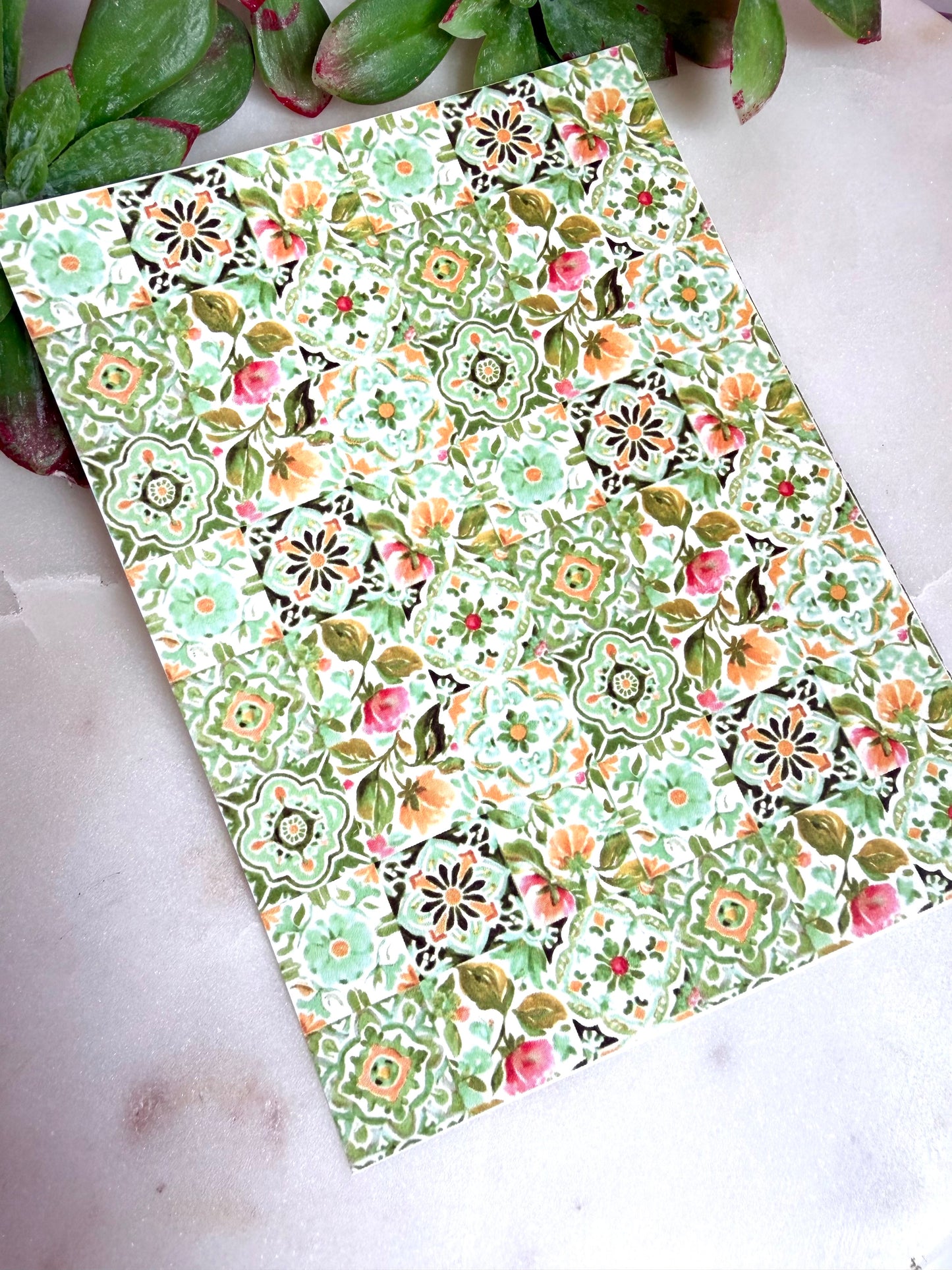 Mediterranean Floral Tile Transfer Papers