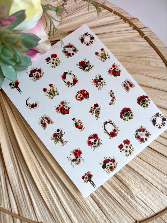 Anatomy Poppy Charms Small Transfer Paper