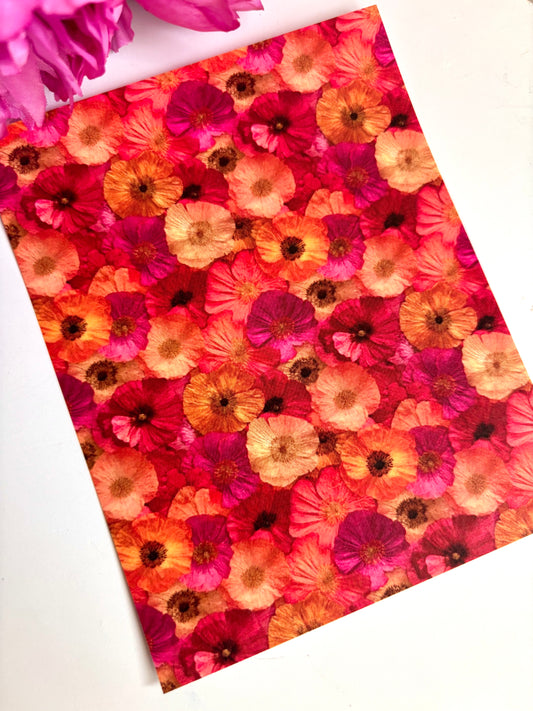 Hot Pink Pressed Flower Transfer Paper
