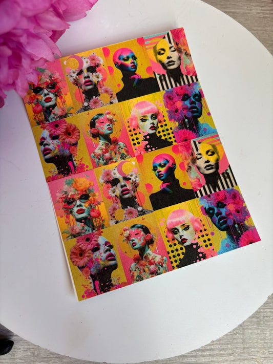 Neon Babes A Transfer Paper