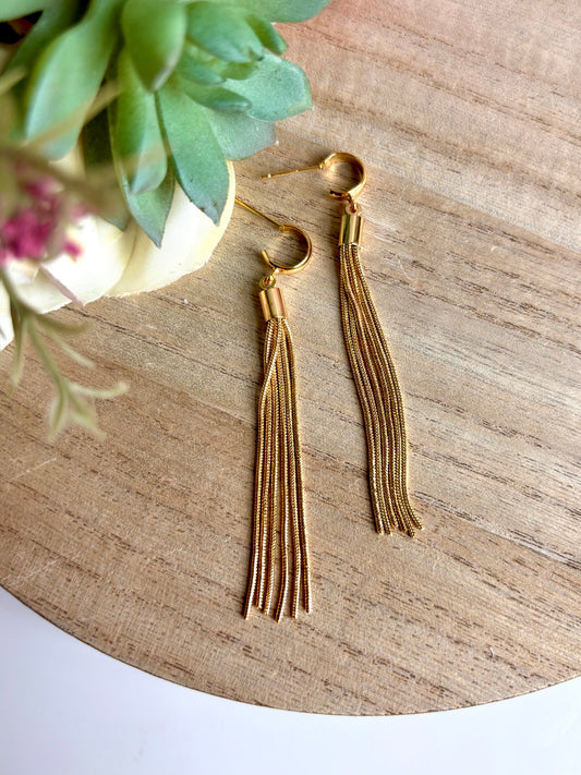 Gold Tassel Earring