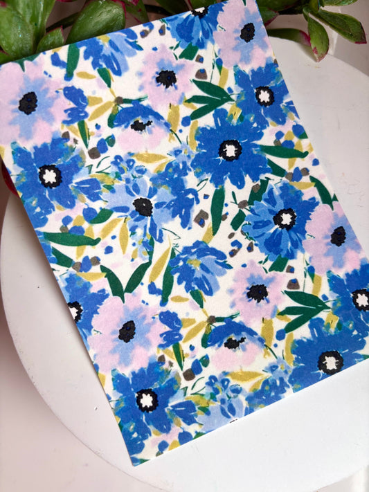Blue Preppy Floral Transfer Paper