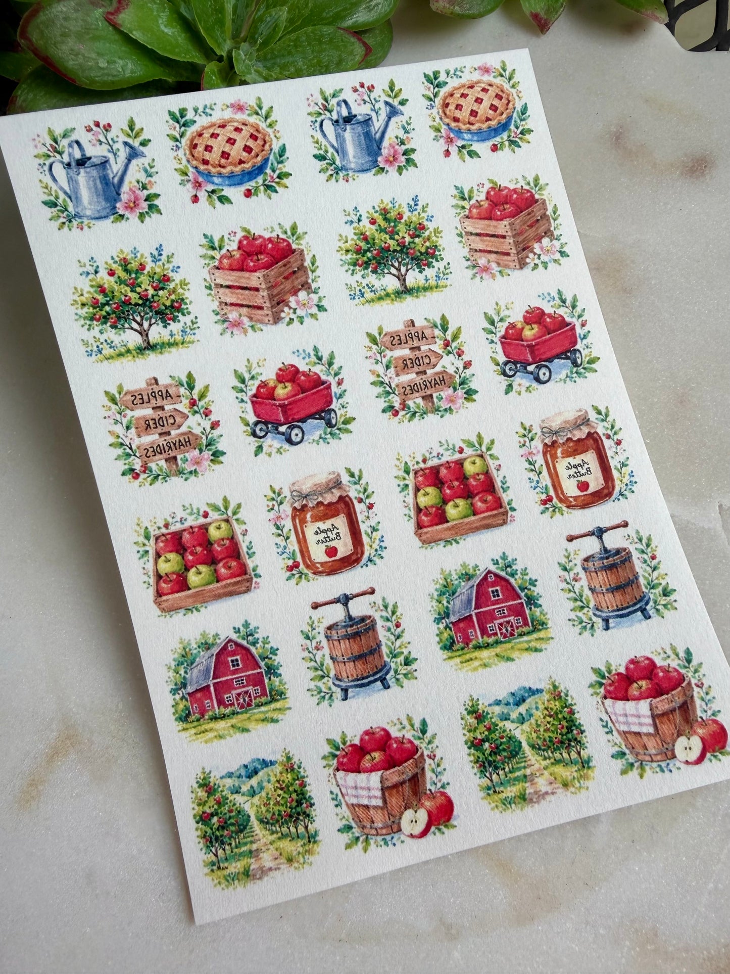 Apple Orchard Charm Transfer Paper