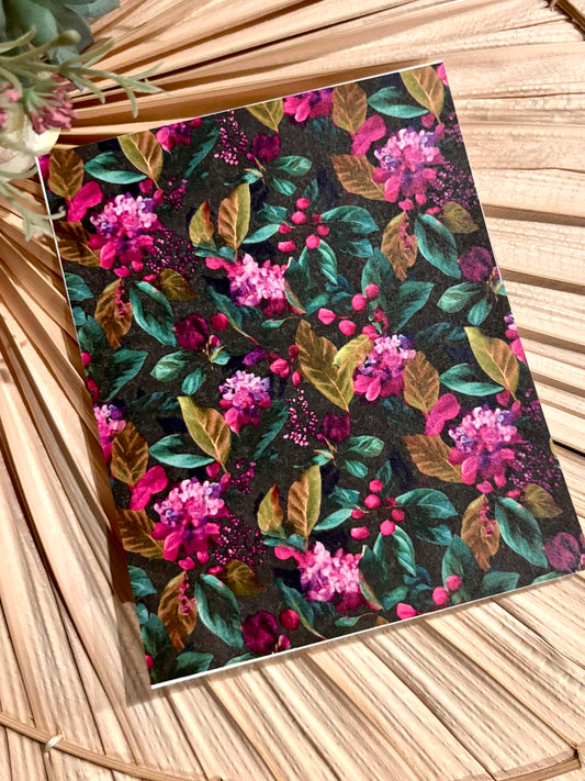 Dark Berry Floral Transfer Paper