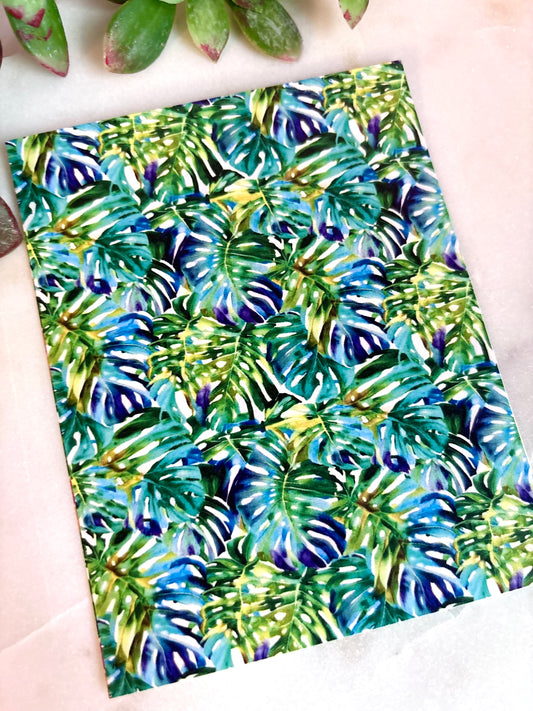 Aqua Monstera Transfer Paper