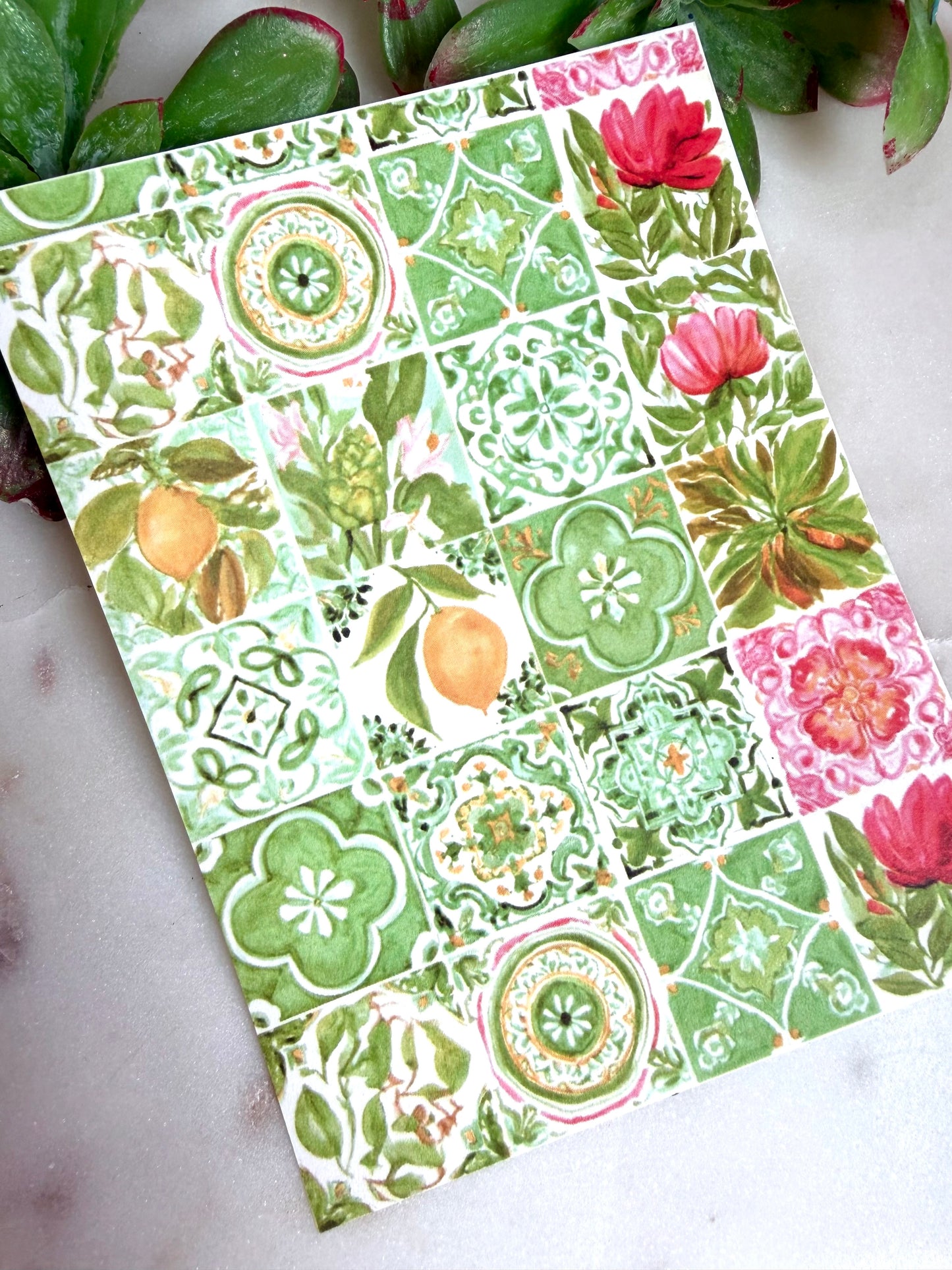 Mediterranean Whimsy Tile Transfer Papers