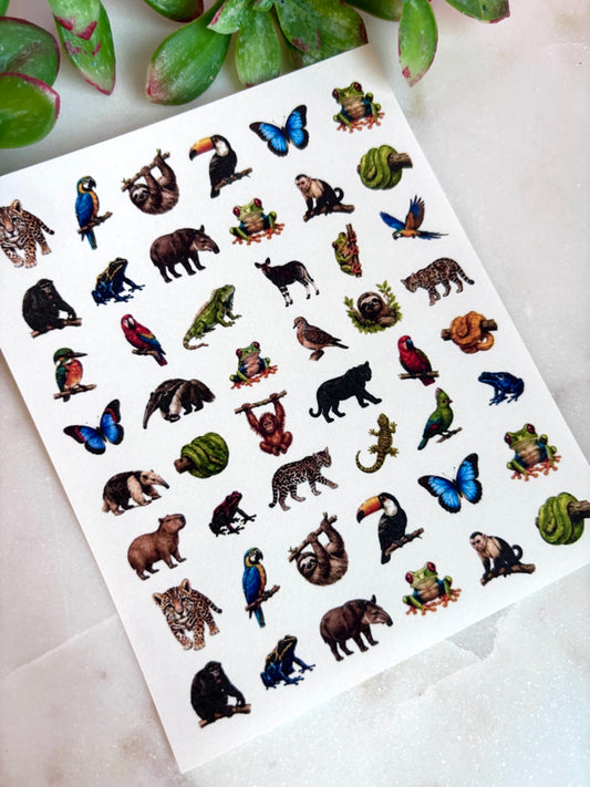 Jungle Animal Charm Transfer Paper