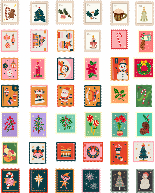 Xmas Stamps Charms Transfer Paper