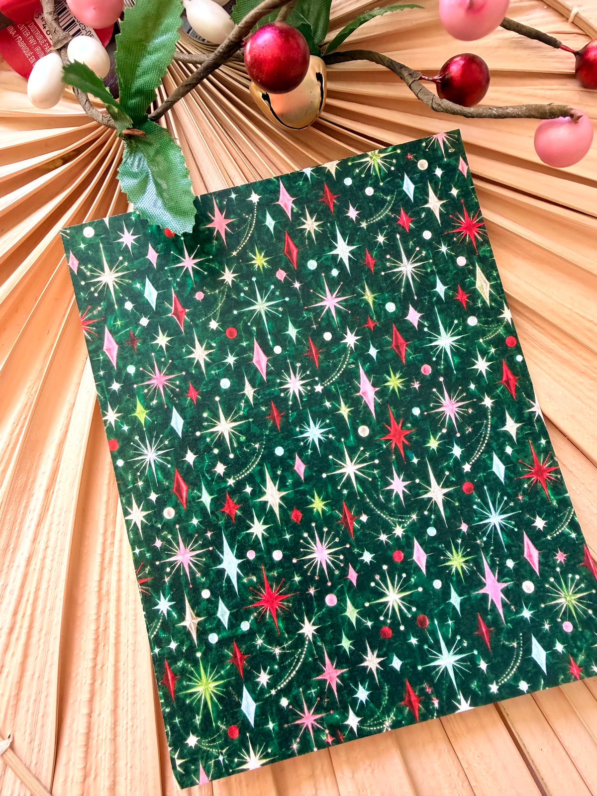 Green Twinkly MCM Stars Transfer Paper