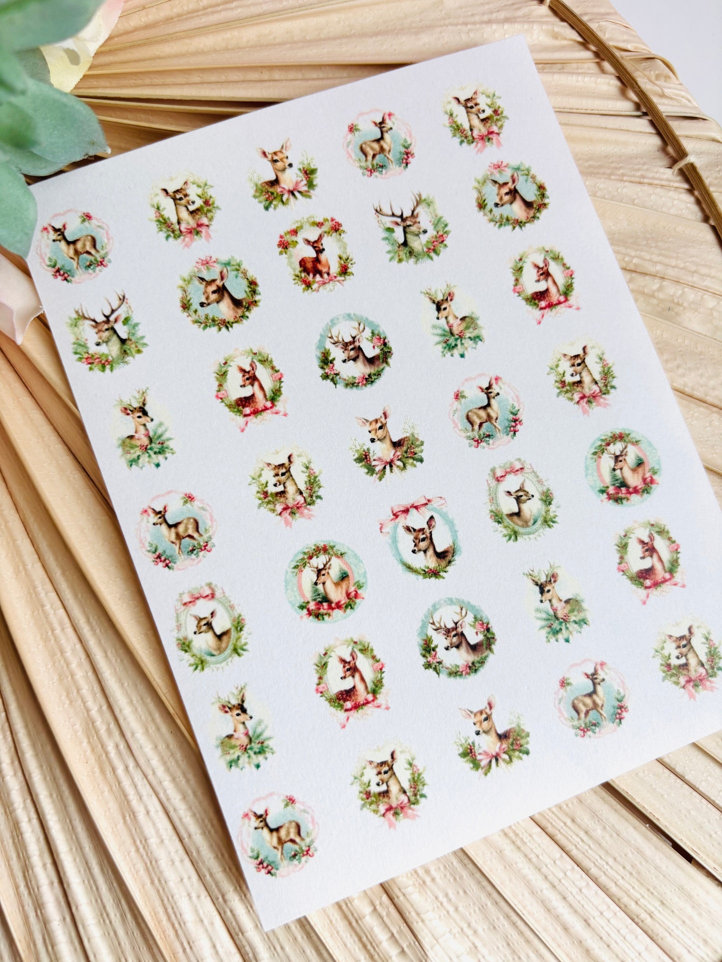 Festive Deer Transfer Paper-Charm