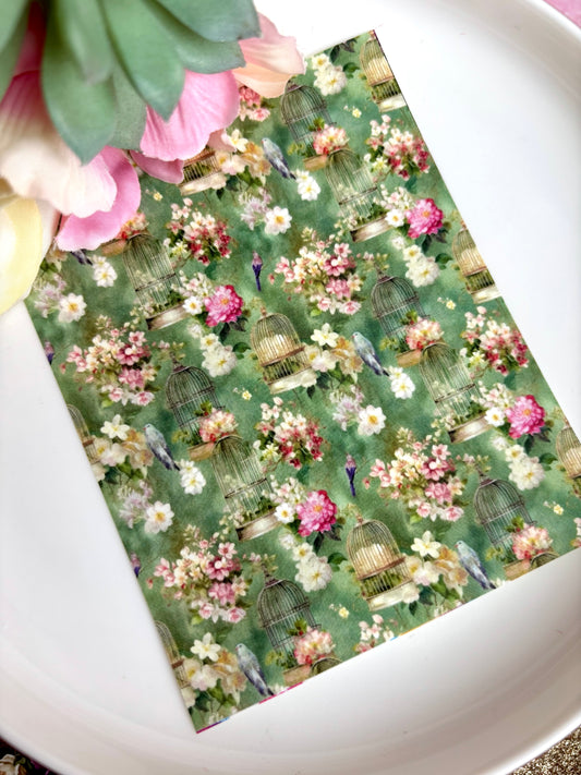 Birdcage Floral Transfer Paper