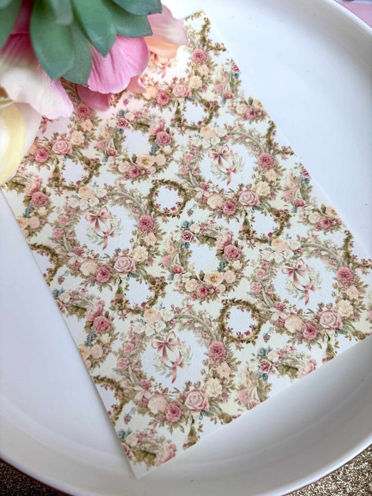 Floral Wreath Transfer Paper