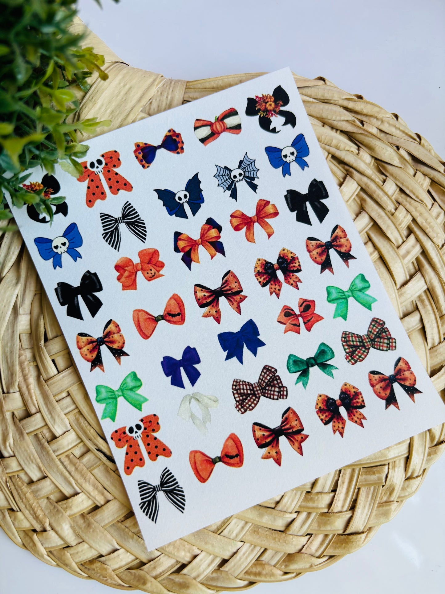 Halloween Bow Charms Transfer Paper