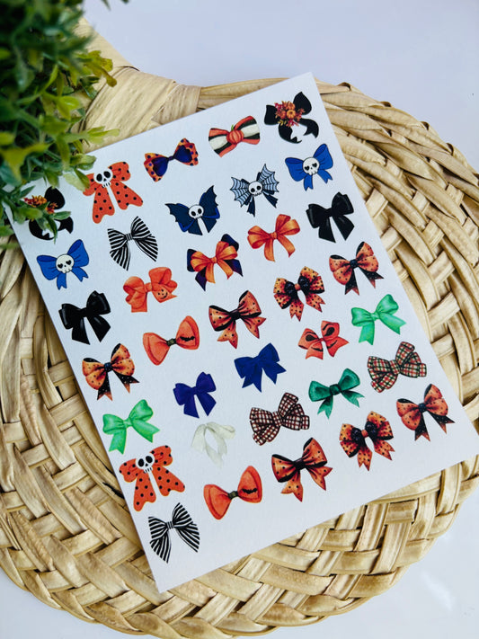Halloween Bow Charms Transfer Paper