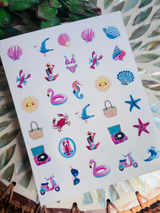 Beach Day Charm Transfer Paper