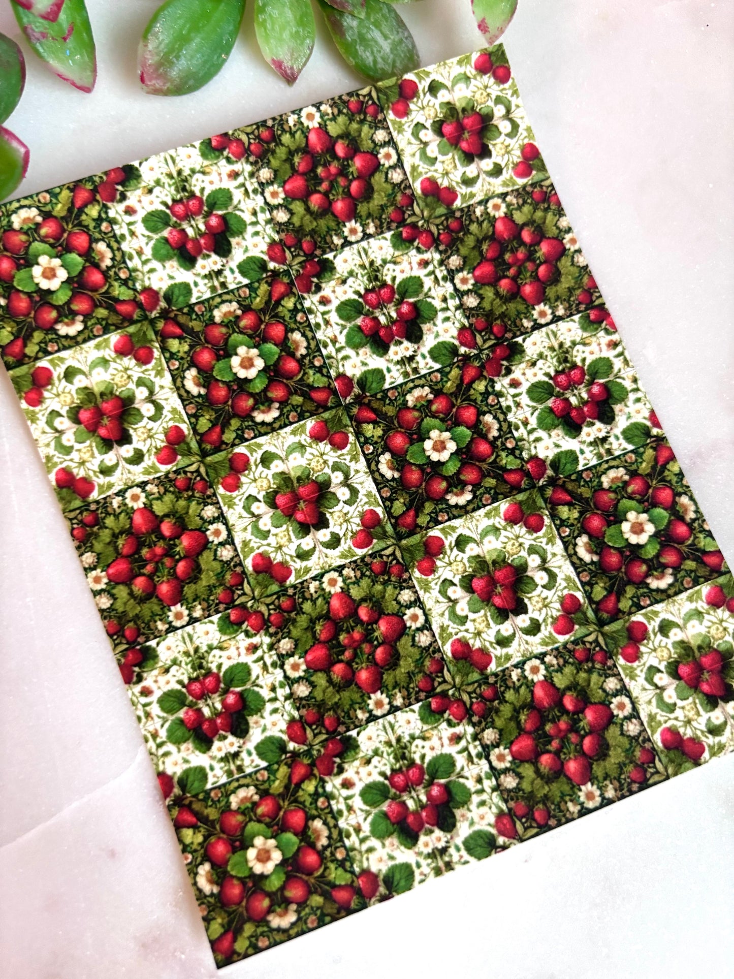 Dark Strawberry Tile Transfer Paper