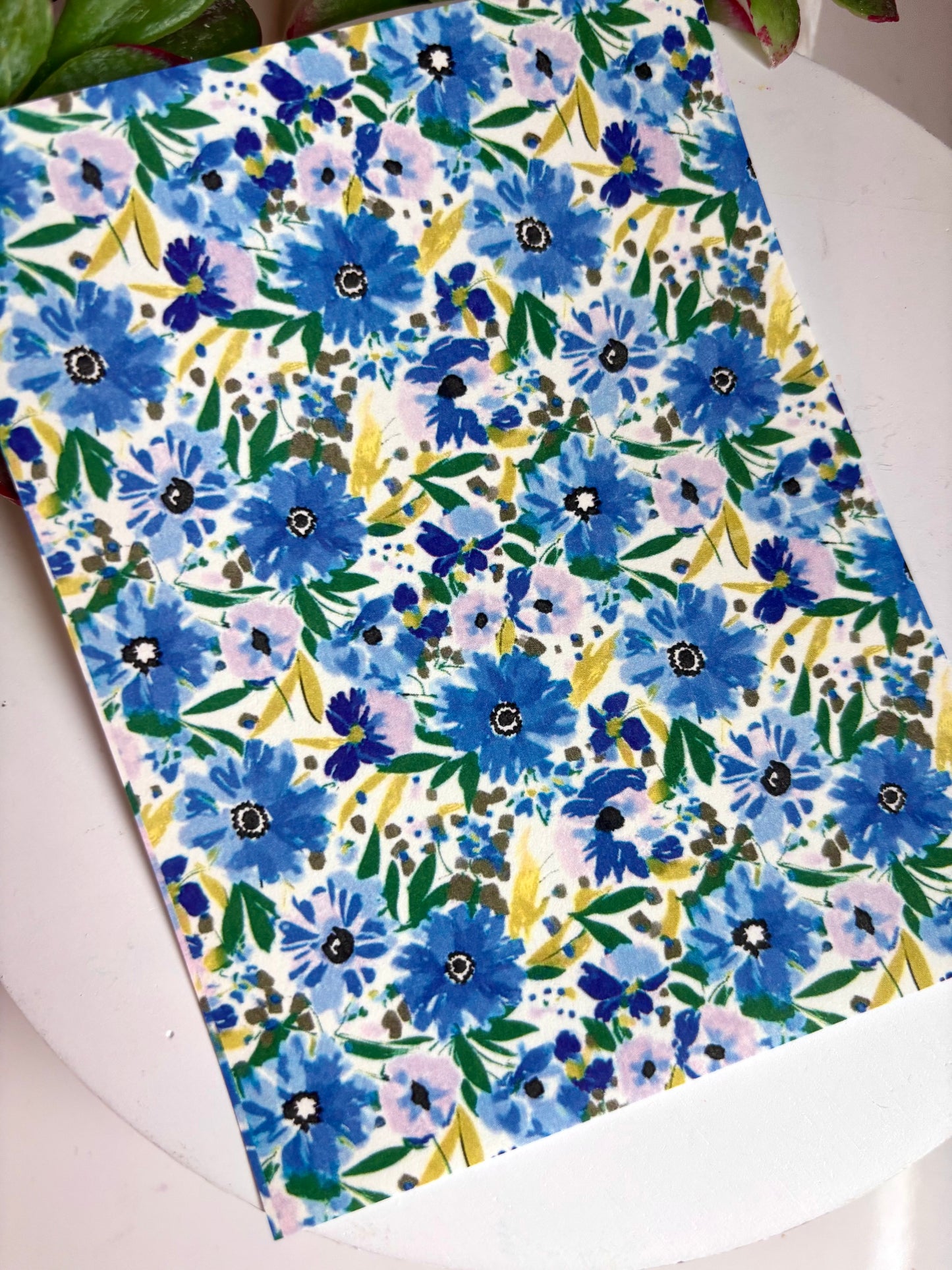 Blue Preppy Floral Transfer Paper