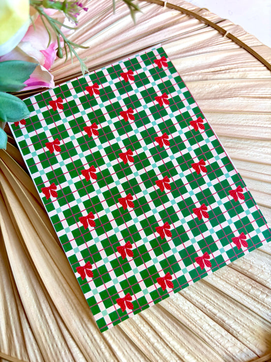 Green & Bow Grid Transfer Paper