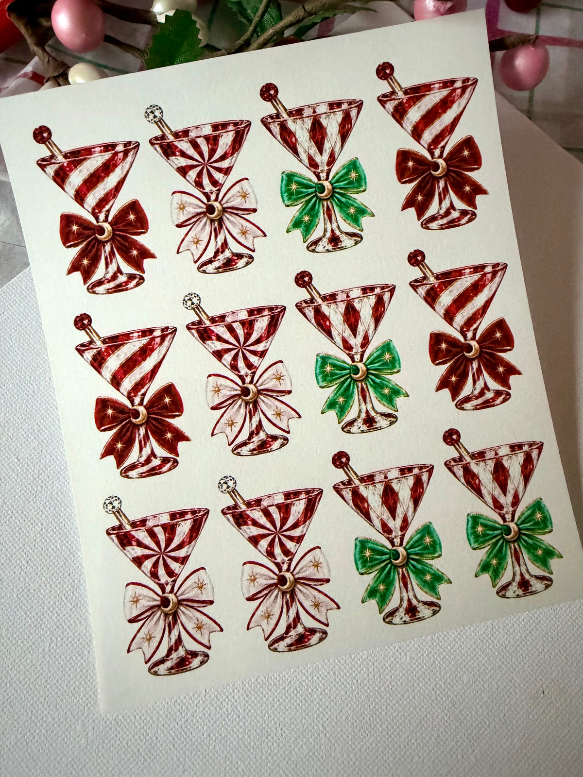 Holiday Martini Transfer Paper