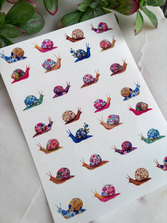 Floral Snail Charm Transfer Paper