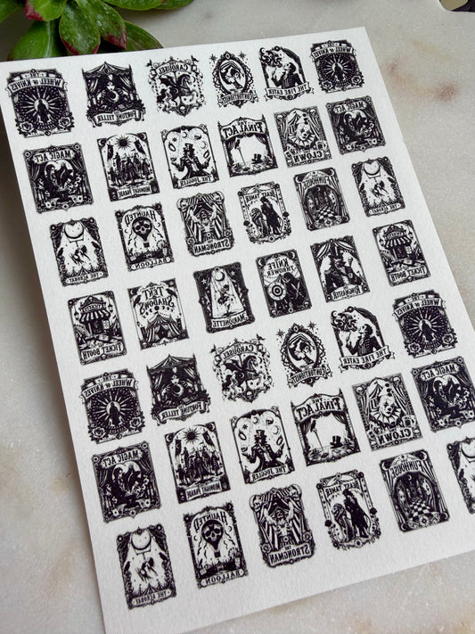 Dark Carnival Tarot Transfer Papers