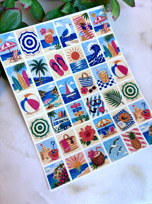 Beach Day Tile Transfer Paper