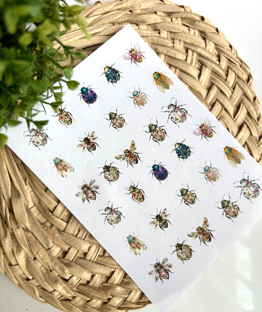 Floral Insects Charm Transfer Paper