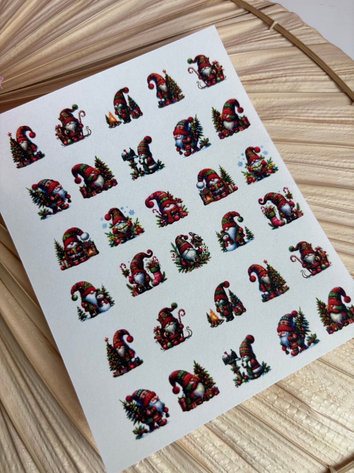 Holiday Gnome Charms Transfer Paper