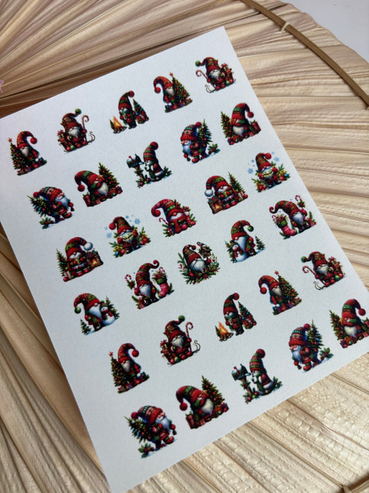 Holiday Gnome Charms Transfer Paper