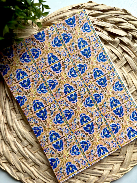 Peach & Blue Moroccan Tile Transfer Paper