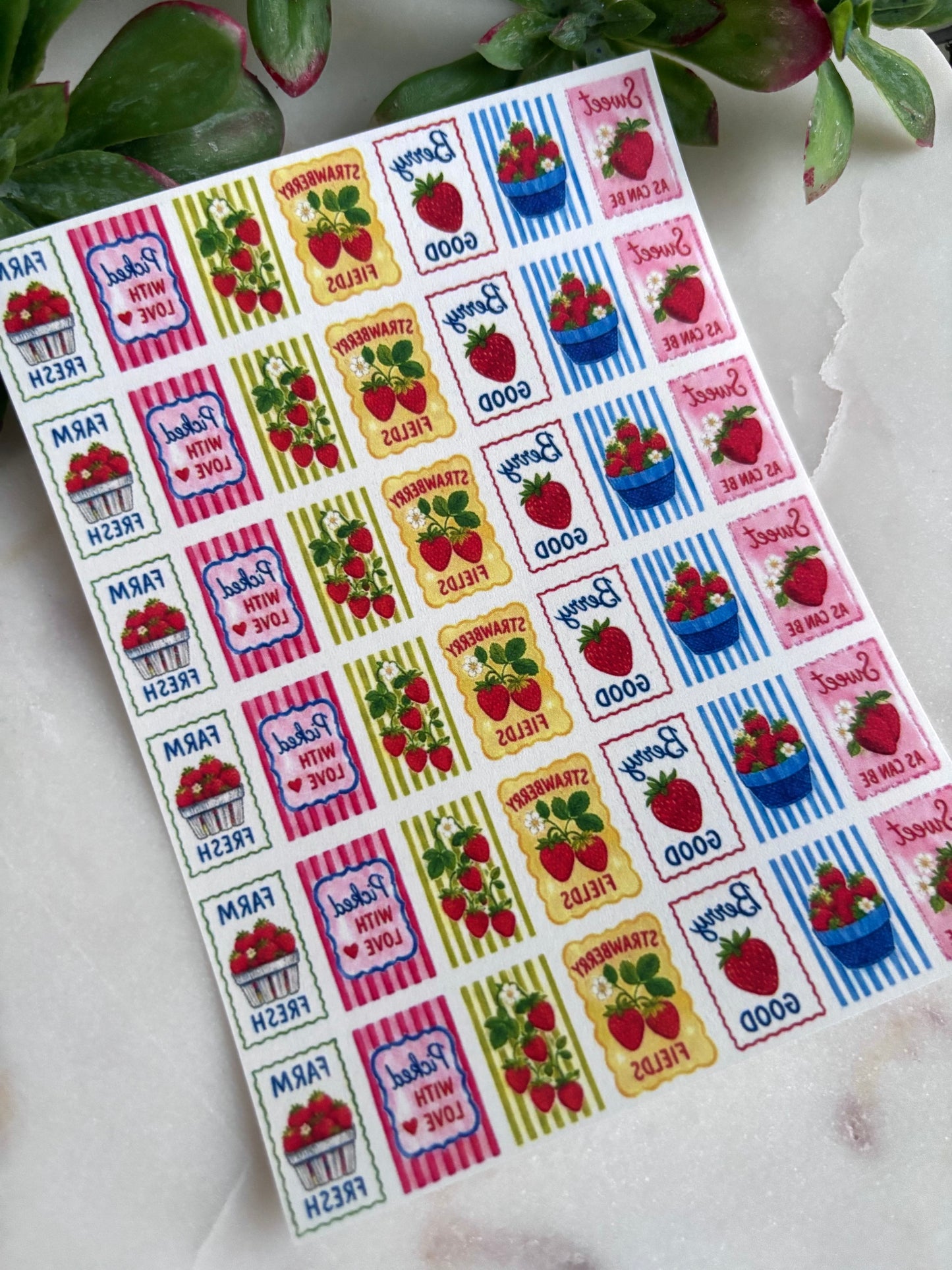 Sweet Strawberry Tile Transfer Paper