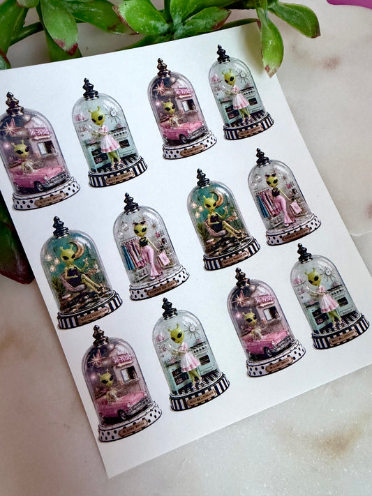 Cutie Alien Cloche Transfer Paper