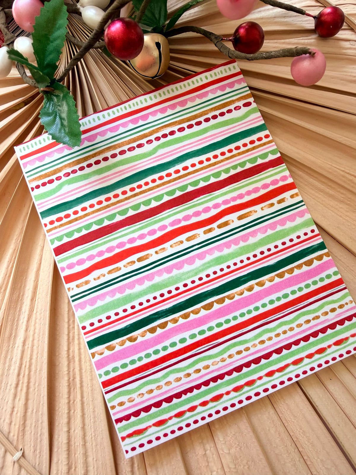 Horizontal Holiday Stripe Transfer Paper