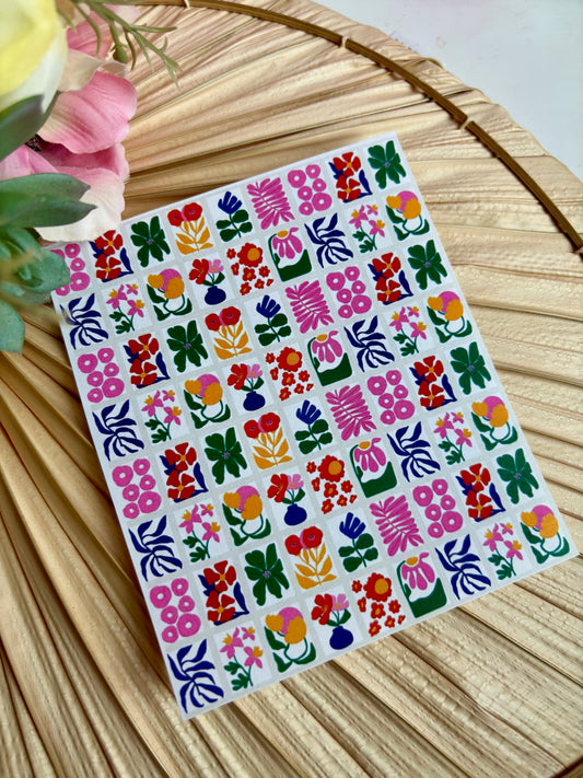 Funky Flower Charms Pink Transfer Paper